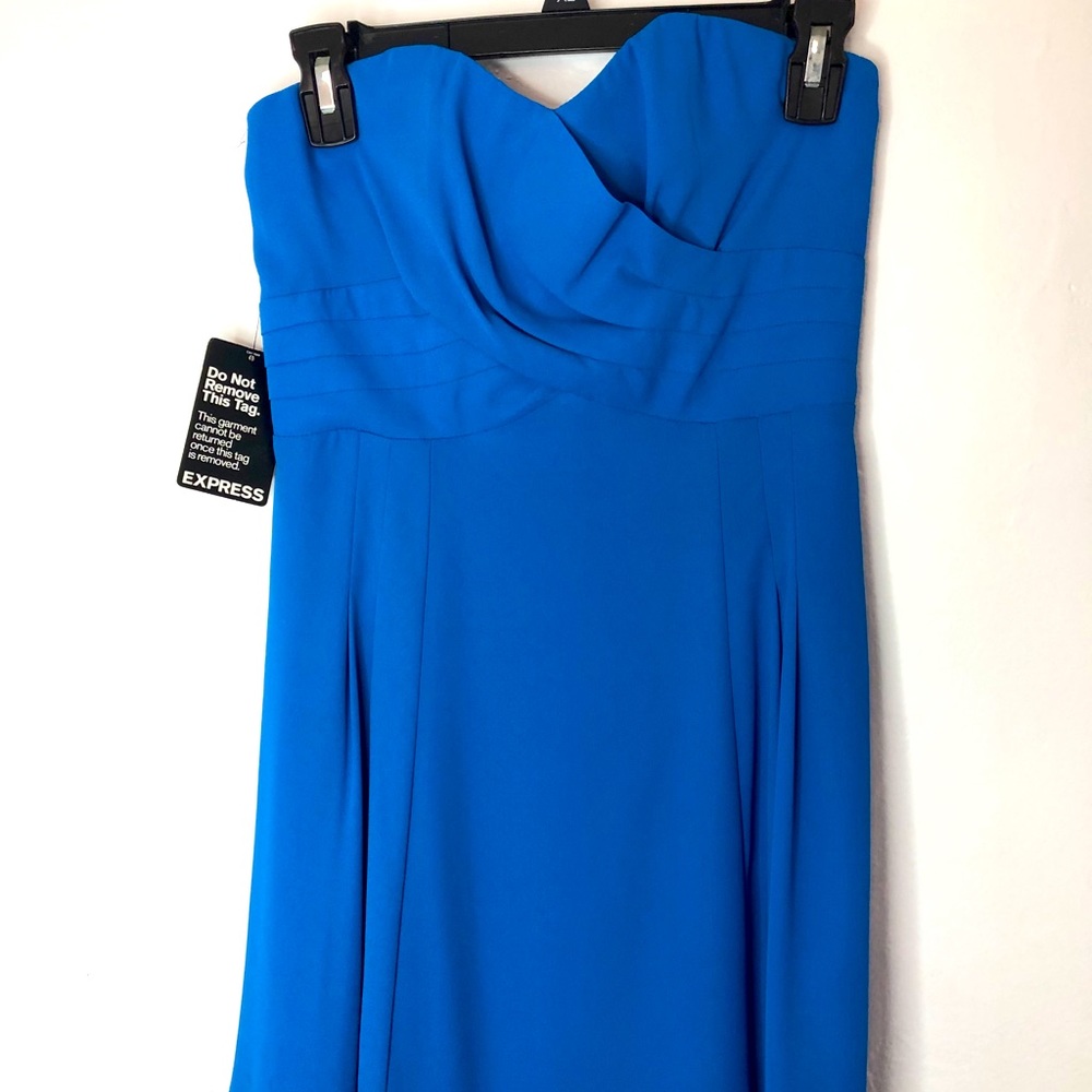 Short blue skater dress